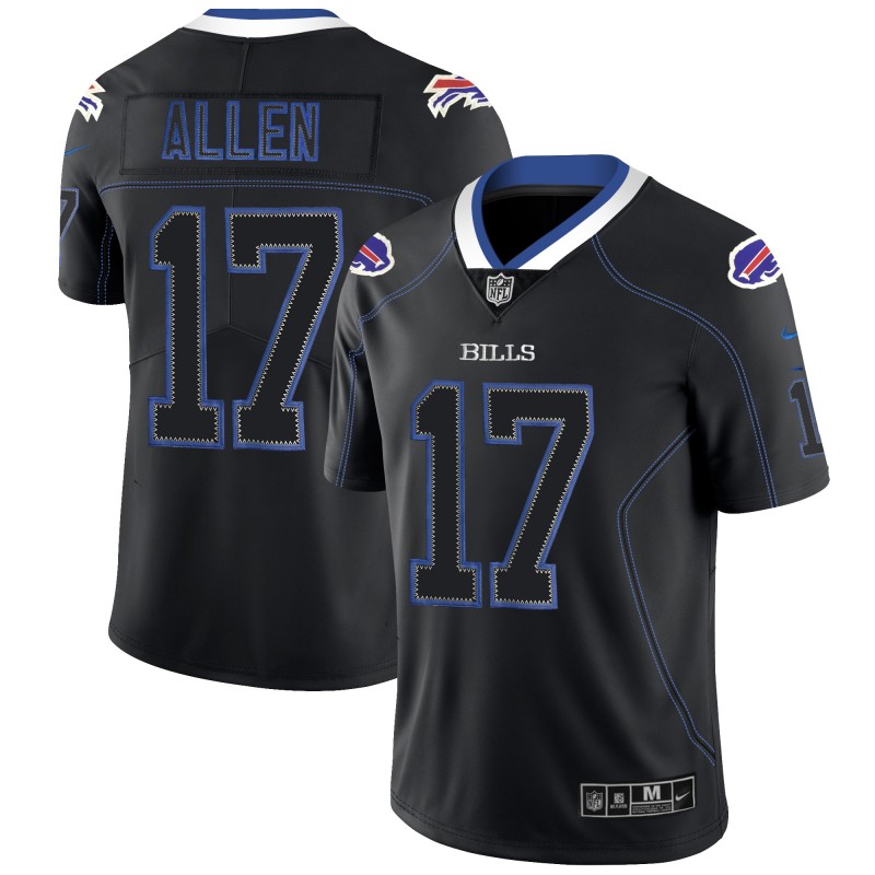 Buffalo Bills #17 Josh Allen Black 2018 Lights Out Color Rush Limited Jersey