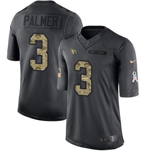 Cardinals #3 Carson Palmer Black Stitched Limited 2016 Salute To Service Nike Jersey