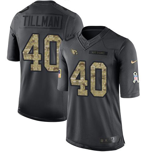 Cardinals #40 Pat Tillman Black Stitched Limited 2016 Salute To Service Nike Jersey