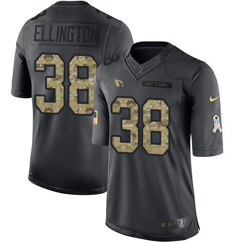 Cardinals #38 Andre Ellington Black Stitched Limited 2016 Salute To Service Nike Jersey