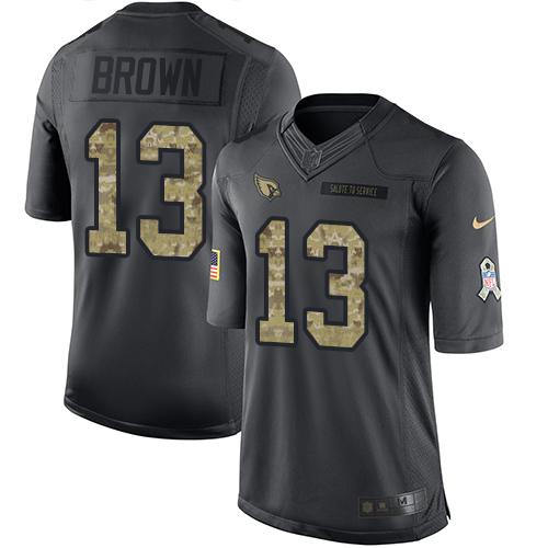 Cardinals #13 Jaron Brown Black Stitched Limited 2016 Salute To Service Nike Jersey
