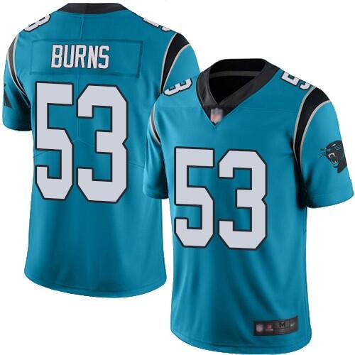 Carolina Panthers #53 Brian Burns Blue Vapor Untouchable Limited Stitched Jersey