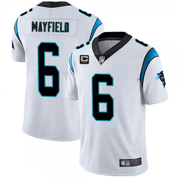 Carolina Panthers 2022 #6 Baker Mayfield White With 3-Star C Patch Vapor Untouchable Limited Stitched Jersey