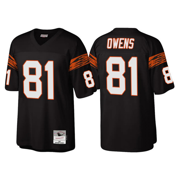 Cincinnati Bengals #81 Terrell Owens Black Throwback Legacy Stitched Jersey