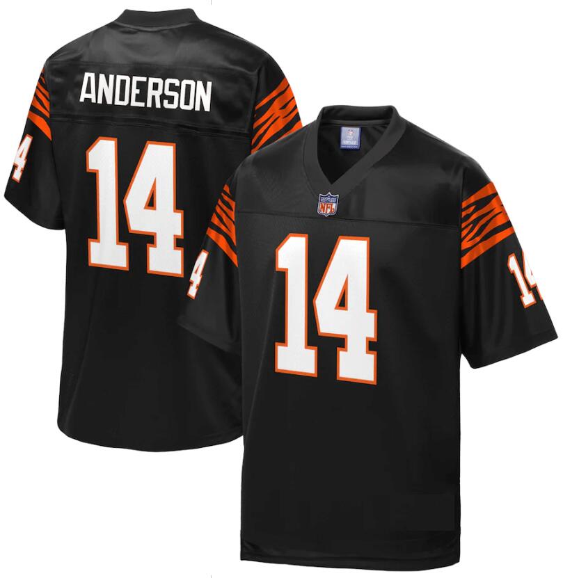 Cincinnati Bengals Pro Line #14 Ken Anderson Black Stitched Jersey