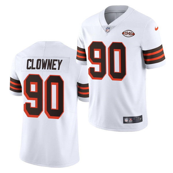 Cleveland Browns #90 Jadeveon Clowney White 1946 Collection Vapor Stitched Football Jersey 