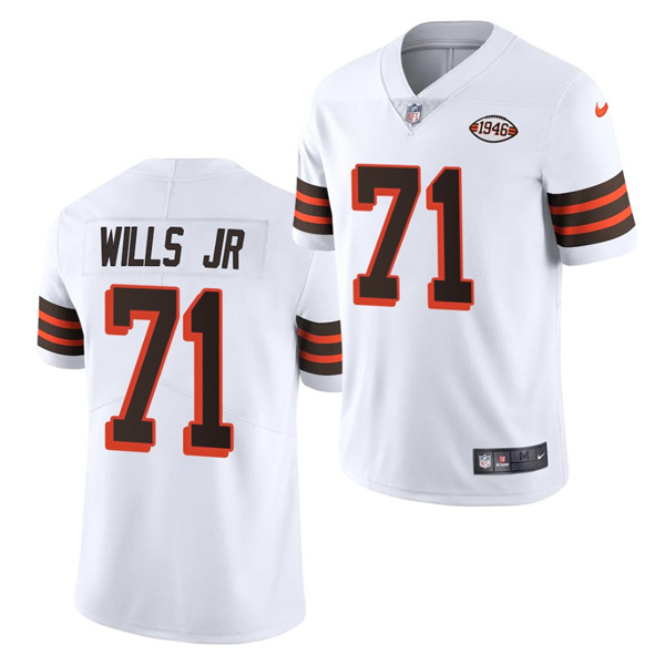 Cleveland Browns #71 Jedrick Wills Jr. White 1946 Collection Vapor Stitched Football Jersey 