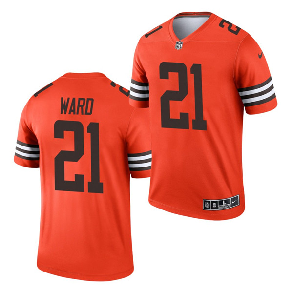 Cleveland Browns #21 Denzel Ward Orange 2021 Inverted Legend Jersey 