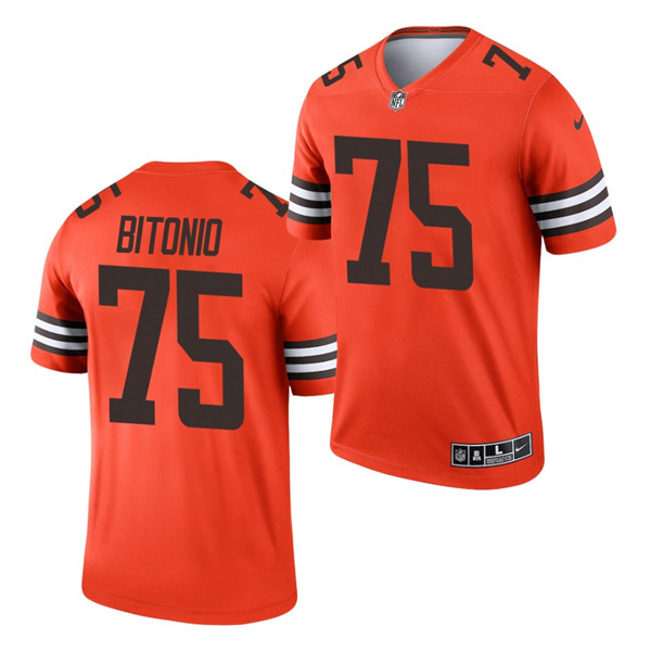 Cleveland Browns #75 Joel Bitonio Orange 2021 Inverted Legend Jersey 