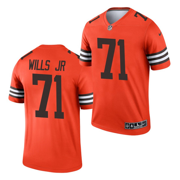Cleveland Browns #71 Jedrick Wills Jr. Orange 2021 Inverted Legend Jersey 