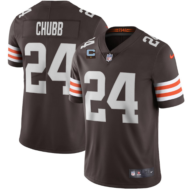 Cleveland Browns 2022 #24 Nick Chubb Brown With 1-Star C Patch Vapor Untouchable Limited Stitched Jersey