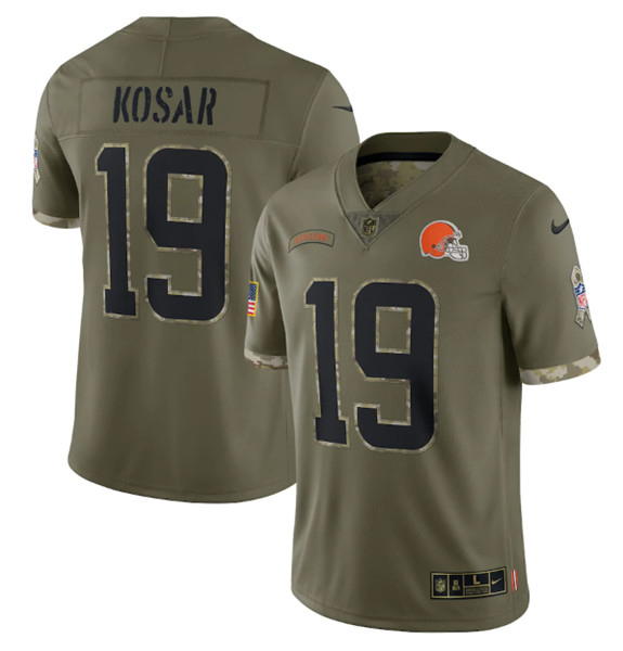 Cleveland Browns #19 Bernie Kosar 2022 Olive Salute To Service Limited Stitched Jersey