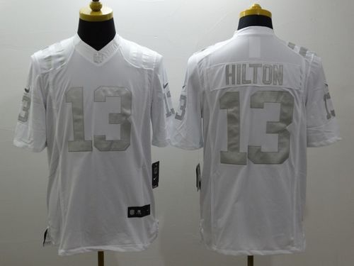 Colts #13 T.Y. Hilton White Stitched Limited Platinum Nike Jersey