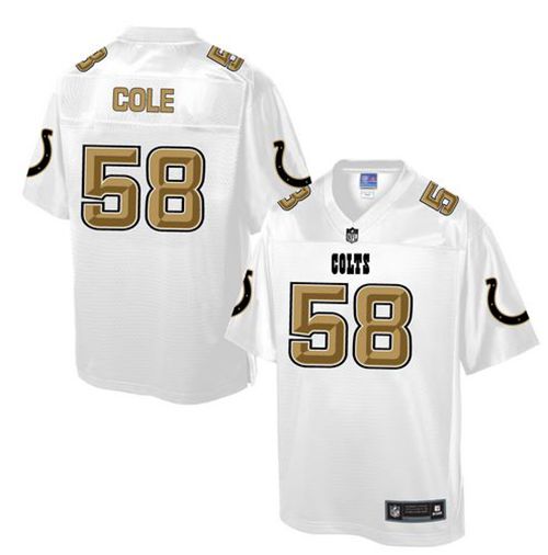 Colts #58 Trent Cole White Pro Line Fashion Game Nike Jersey
