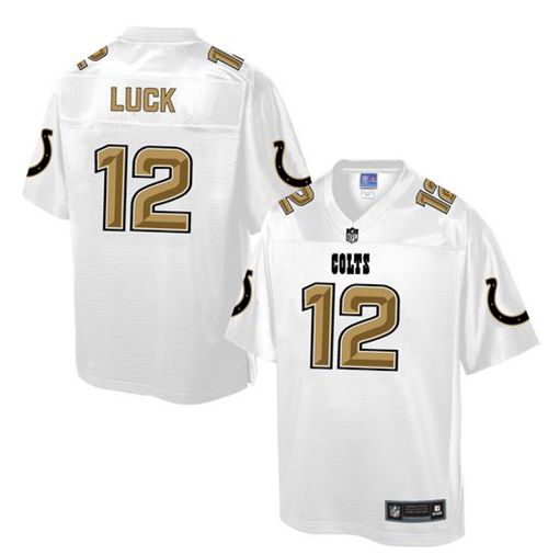 Colts #12 Andrew Luck White Pro Line Fashion Game Nike Jersey