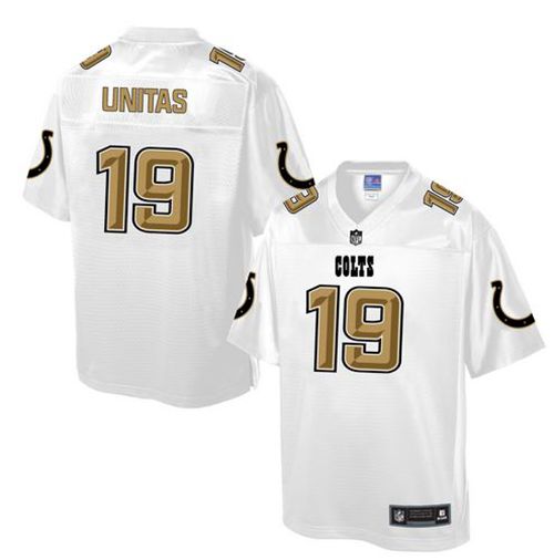 Colts #19 Johnny Unitas White Pro Line Fashion Game Nike Jersey