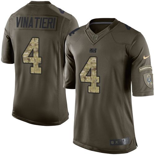 Colts #4 Adam Vinatieri Green Stitched Limited Salute To Service Nike Jersey