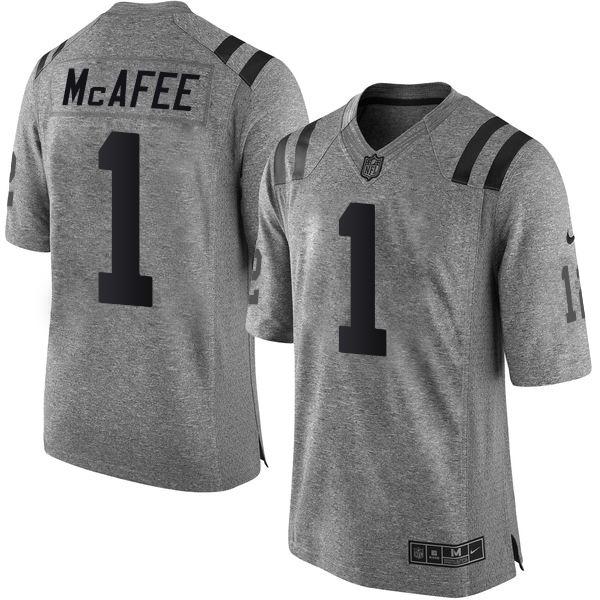 Colts #1 Pat McAfee Gray Stitched Limited Gridiron Gray Nike Jersey