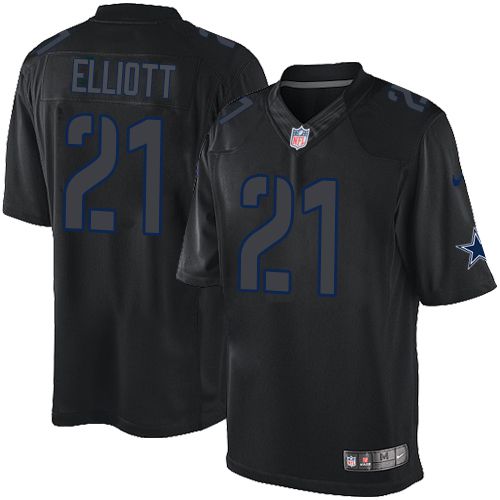 Cowboys #21 Ezekiel Elliott Black Stitched Impact Limited Nike Jersey