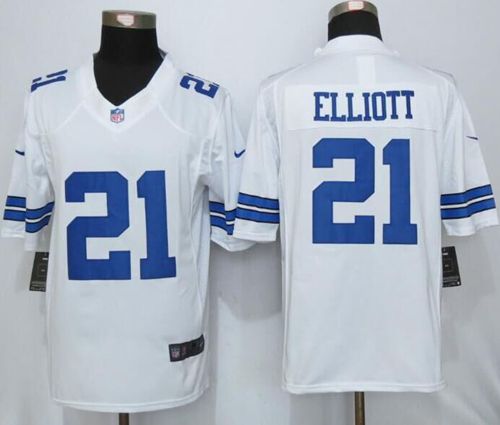 Cowboys #21 Ezekiel Elliott White Stitched Limited Nike Jersey