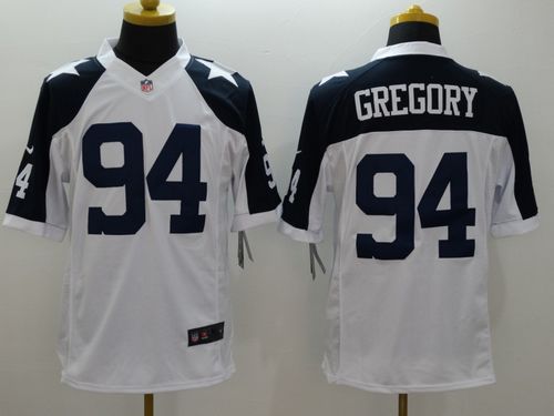 Cowboys #94 Randy Gregory White Thanksgiving Throwback Stitched Limited Nike Jersey