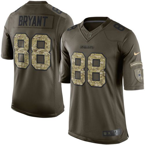 Cowboys #88 Dez Bryant Green Stitched Limited Salute To Service Nike Jersey