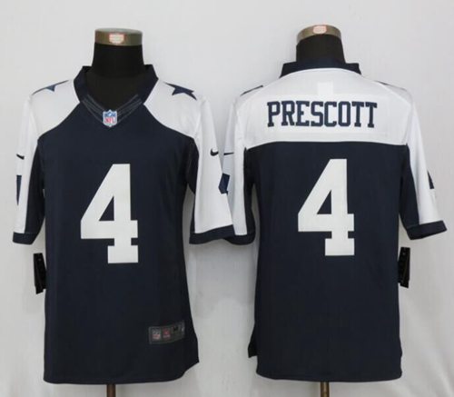 Cowboys #4 Dak Prescott Navy Blue Thanksgiving Stitched Limited Nike Jersey