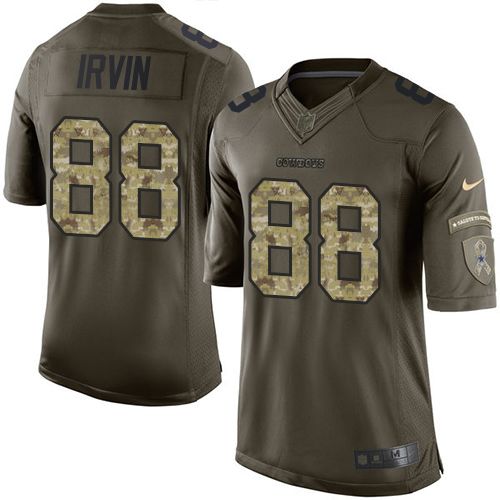Cowboys #88 Michael Irvin Green Stitched Limited Salute To Service Nike Jersey