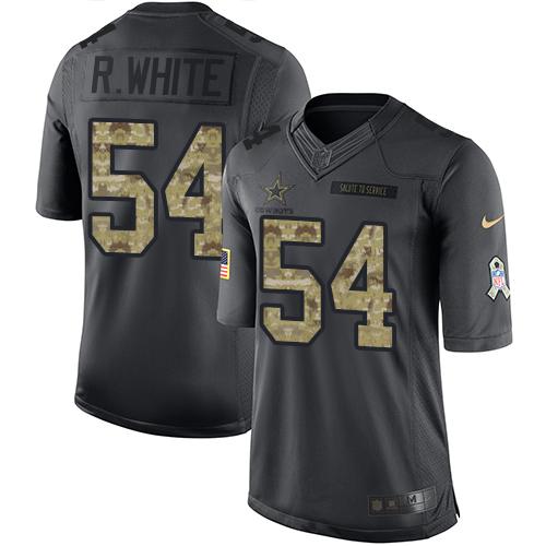 Cowboys #54 Randy White Black Stitched Limited 2016 Salute To Service Nike Jersey