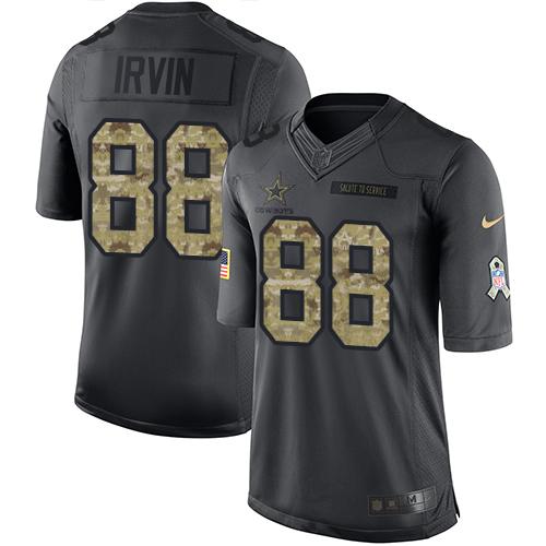 Cowboys #88 Michael Irvin Black Stitched Limited 2016 Salute To Service Nike Jersey