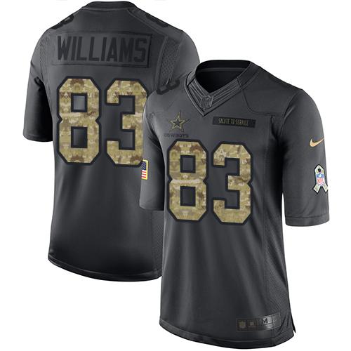 Cowboys #83 Terrance Williams Black Stitched Limited 2016 Salute To Service Nike Jersey