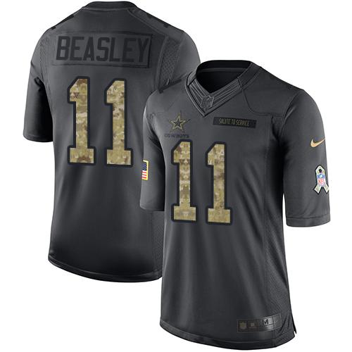 Cowboys #11 Cole Beasley Black Stitched Limited 2016 Salute To Service Nike Jersey