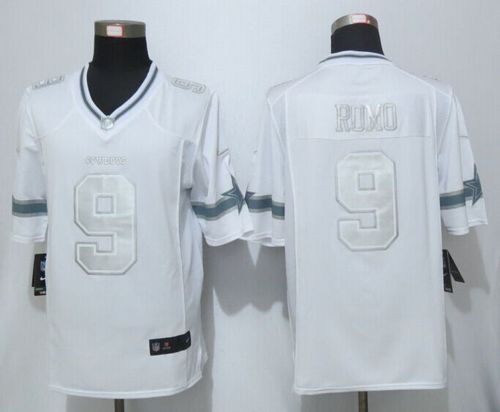 Cowboys #9 Tony Romo White Stitched Limited Platinum Nike Jersey