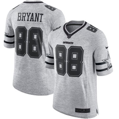 Cowboys #88 Dez Bryant Gray Stitched Limited Gridiron Gray II Nike Jersey