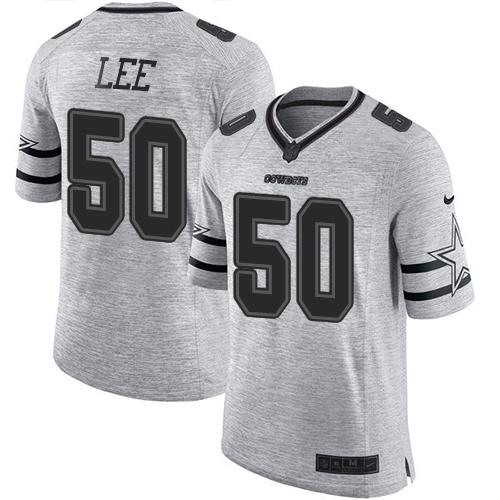 Cowboys #50 Sean Lee Gray Stitched Limited Gridiron Gray II Nike Jersey