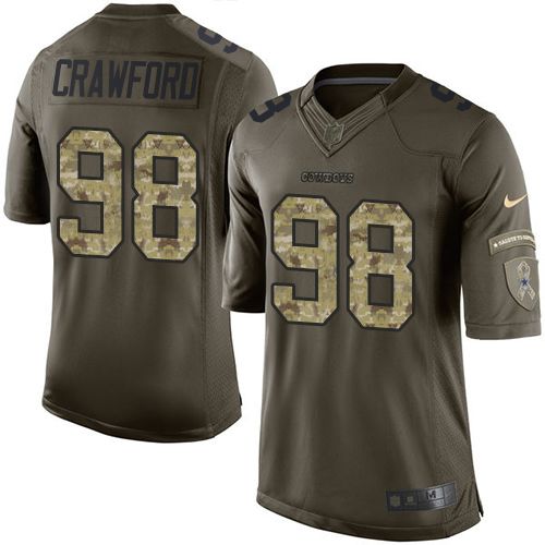 Cowboys #98 Tyrone Crawford Green Stitched Limited Salute To Service Nike Jersey