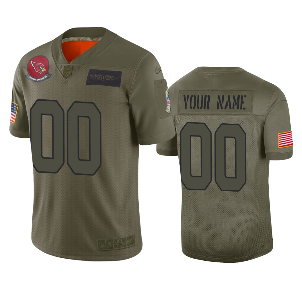Arizona Cardinals Customized 2019 Camo Salute To Service NFL Stitched Limited Jersey.