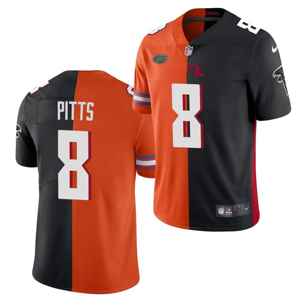 Atlanta Falcons Customized 2021 Orange Black Split Stitched Jersey