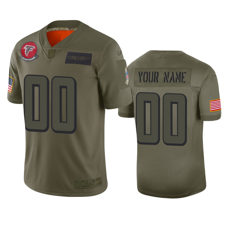 Atlanta Falcons Customized 2019 Camo Salute To Service NFL Stitched Limited Jersey.
