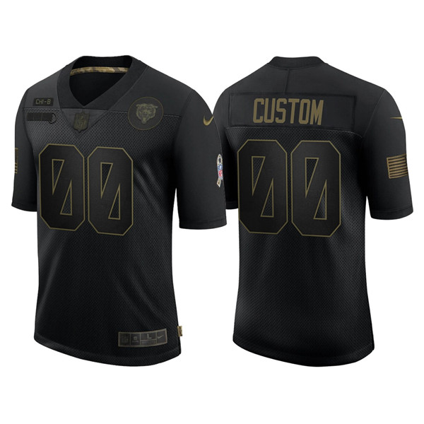 Chicago Bears Customized 2020 Black Salute To Service Limited Stitched NFL Jersey