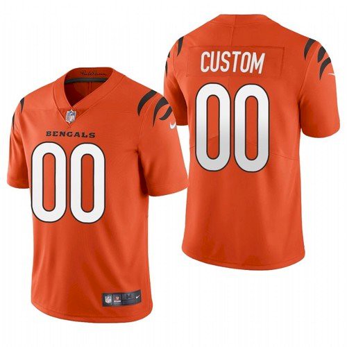 Cincinnati Bengals Personalized 2021 Front Name Back Name Only Orange Vapor Untouchable Limited Stitched Jersey