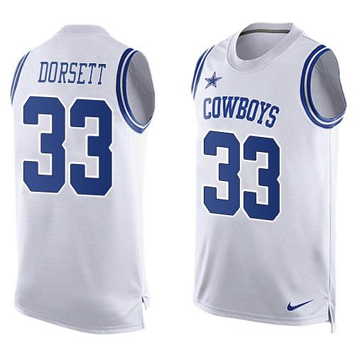 Dallas Cowboys Customized White Limited Tank Top Stitched Jersey
