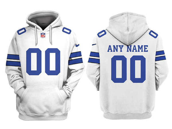 Dallas Cowboys Customized White Pullover Hoodie