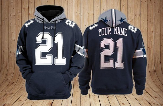 Dallas Cowboys Customized Navy Pullover Hoodie