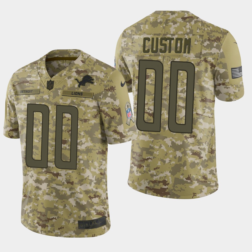 Detroit Lions Customized Camo Salute To Service NFL Stitched Limited Jersey