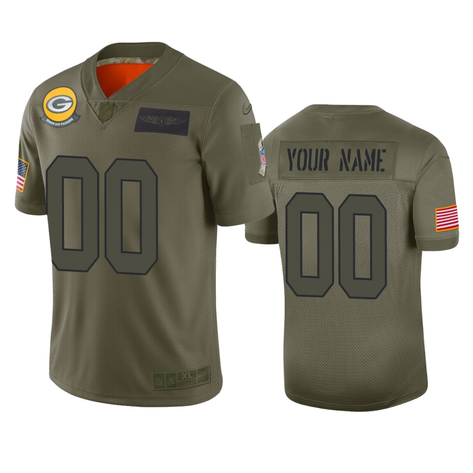 Green Bay Packers Customized 2019 Camo Salute To Service NFL Stitched Limited Jersey
