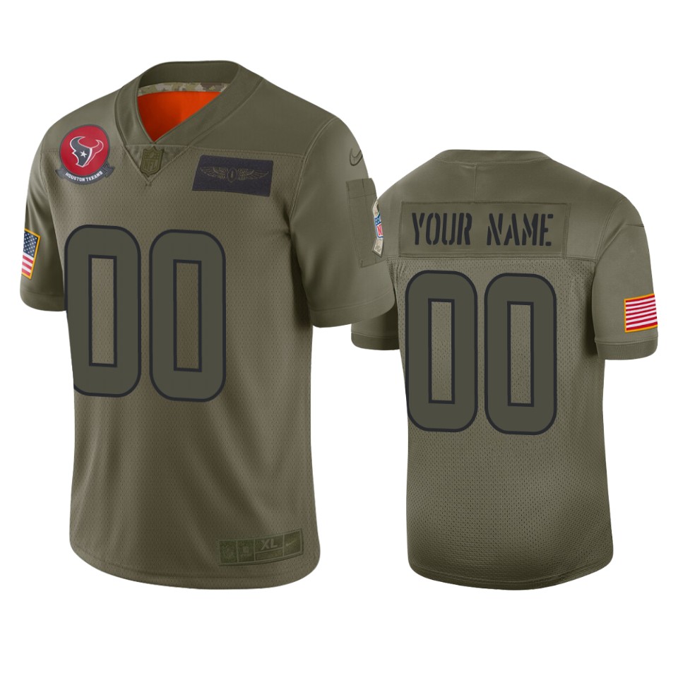 Houston Texans Customized 2019 Camo Salute To Service NFL Stitched Limited Jersey