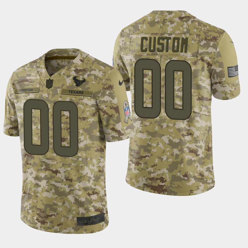 Houston Texans Customized Camo Salute To Service NFL Stitched Limited Jersey