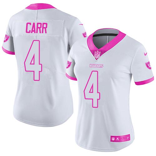 Las Vegas Raiders Customized White Pink Stitched Jersey