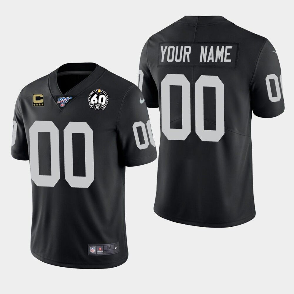 Las Vegas Raiders Customized Black With C Patch Limited Stitched Jersey